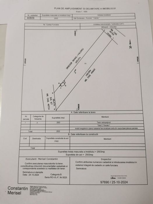 Vând teren intravilan Bunești - Vâlcea