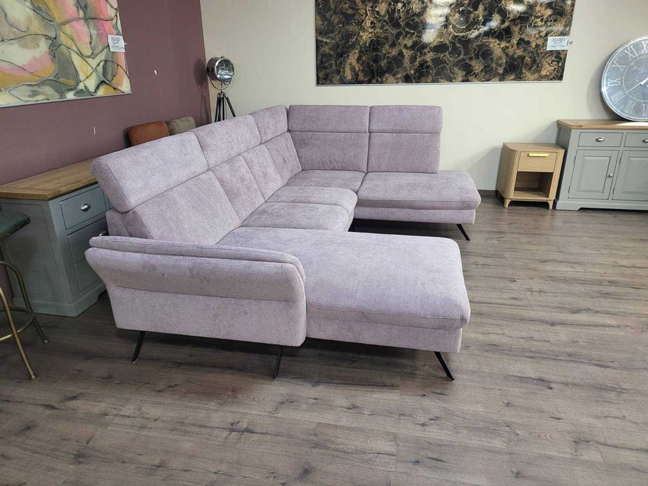 П- образен ъглов диван от плат MM-ZE1162 - цвят люляк