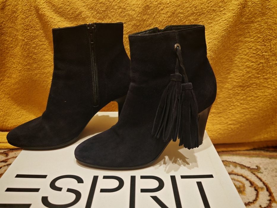 Botine bleumarin 36 piele naturala