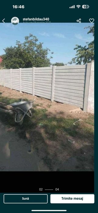 Gard de beton vănd si montez