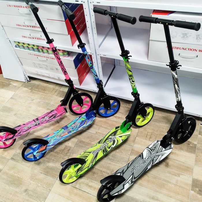 Тротинетка скутер с големи гуми 230мм за дете и възрастен колела 230mm