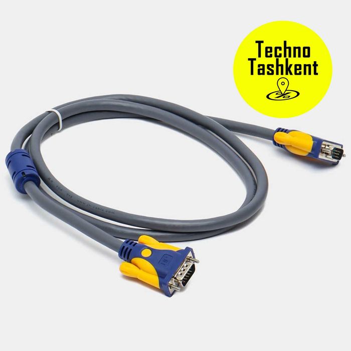 Кабель VGA для монитора компьютера, проектора, моноблока, ноутбука