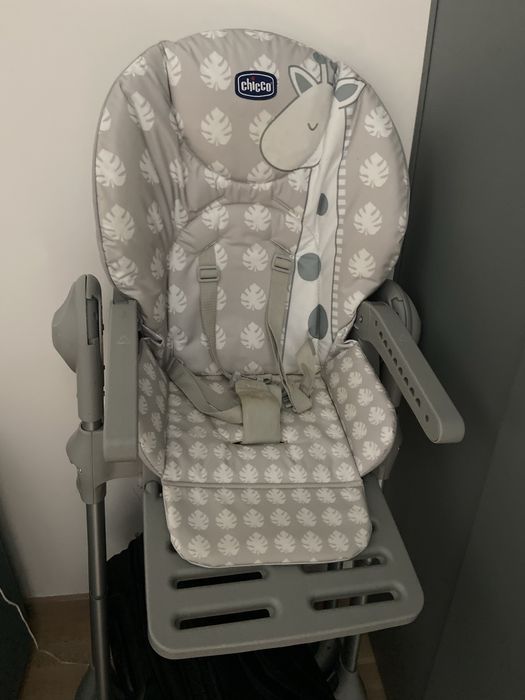 Scaun de copil Chicco Polly Easy, 4roti, Giraffe (Gri), 6+luni