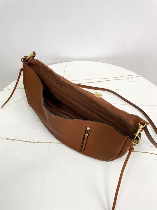 CELINE Soft Triomphe Halfmoon in Shiny Lambskin