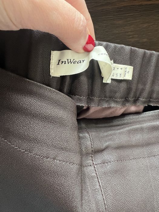 Pantaloni InWear piele naturala ( fina/strech) maro ciocolata Xs