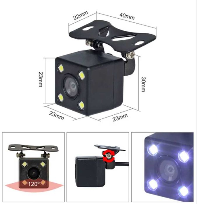 Универсална камера за задно виждане с нощен режим - 4 LED*