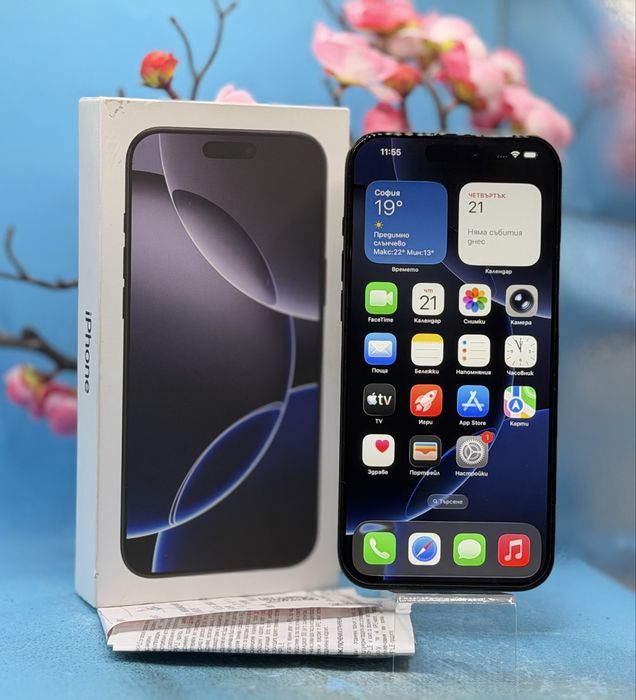 ГАРАНЦИОНЕН!!! Apple iPhone 16 Pro Max, 256GB, 5G, Black Titanium