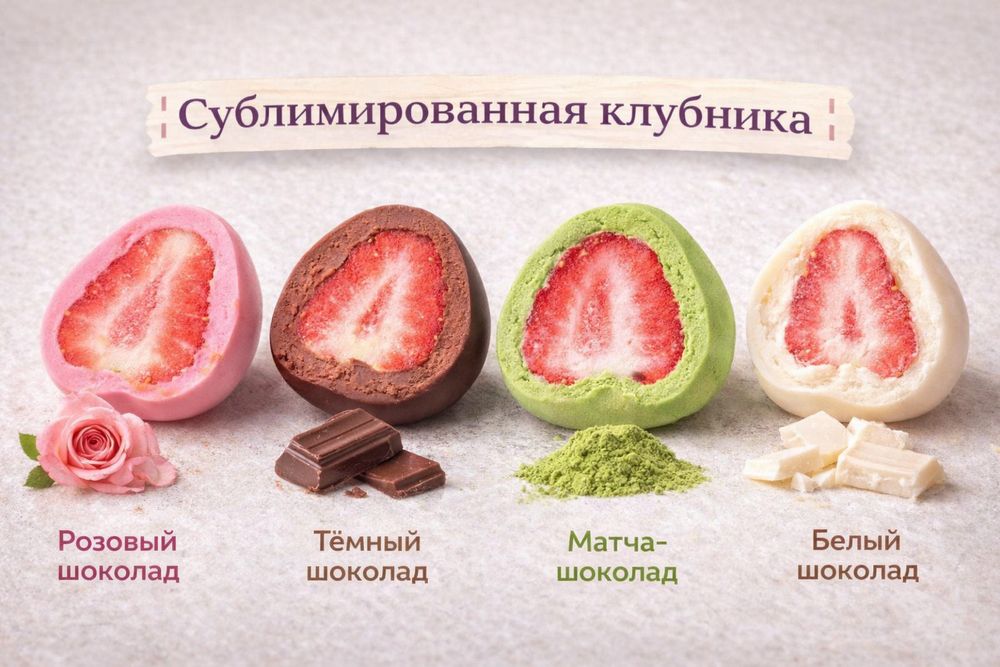 Сублинированая клубника в шоколаде