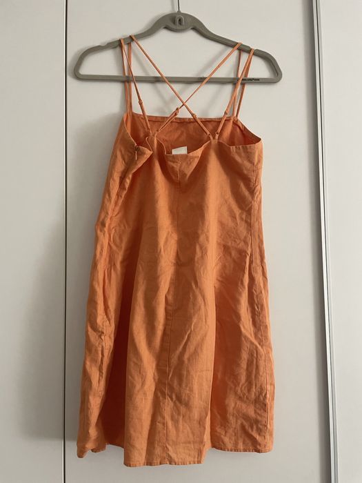 Rochie mini din in cu bumbac