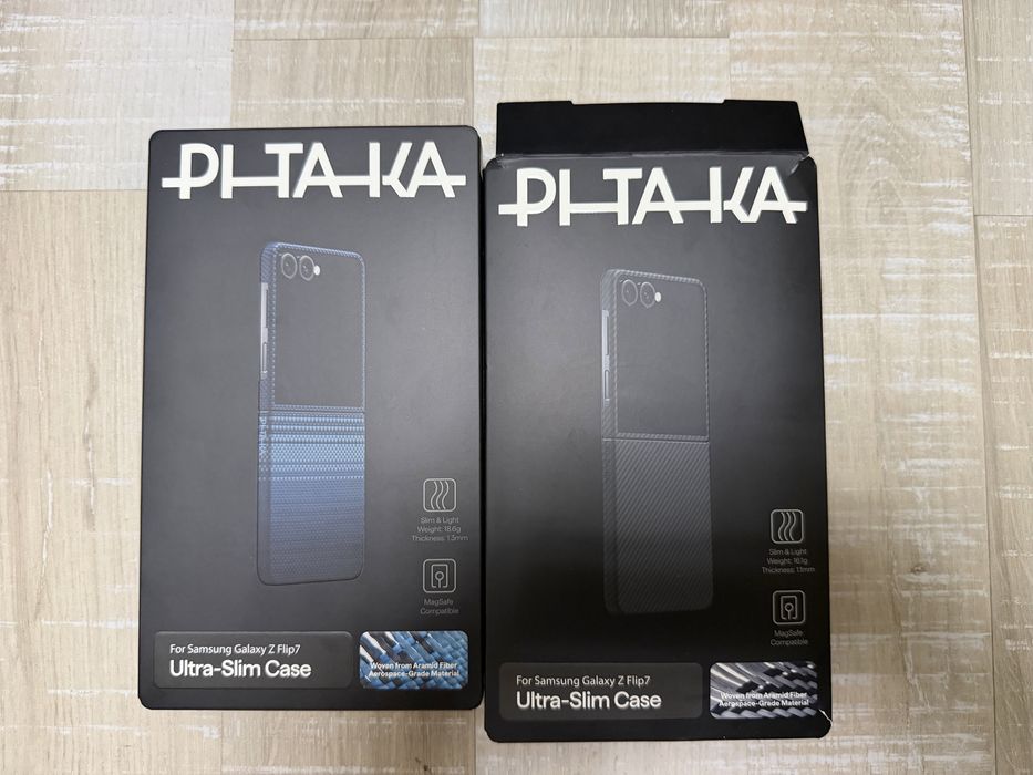 Калъф Pitaka Ultra-Slim за Samsung Galaxy Z Flip 7, черен/сив