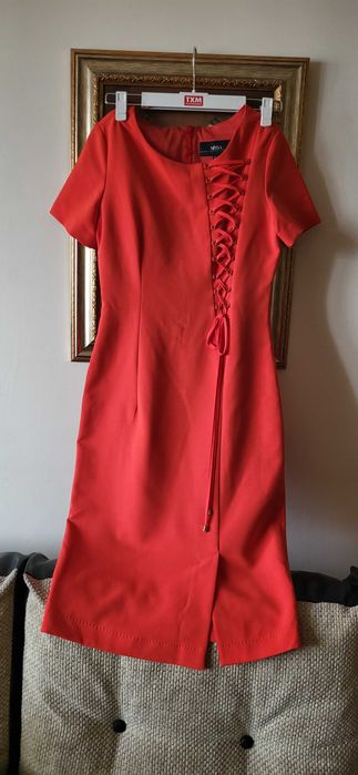 Rochie Nissa rosu coral S-M