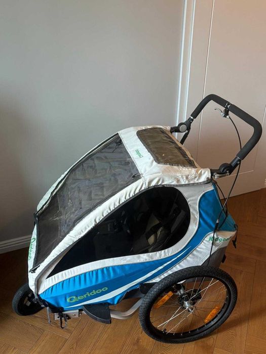Qeridoo Kidgoo 2 remorca bicicleta carucior 2 copii impecabil