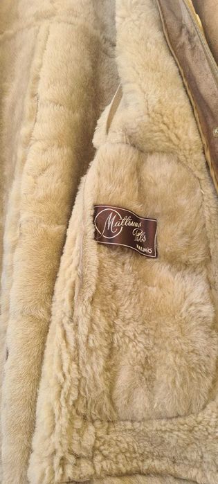 Cojoc lung Mattssons Päls Malmö – piele și blană naturală, vintage