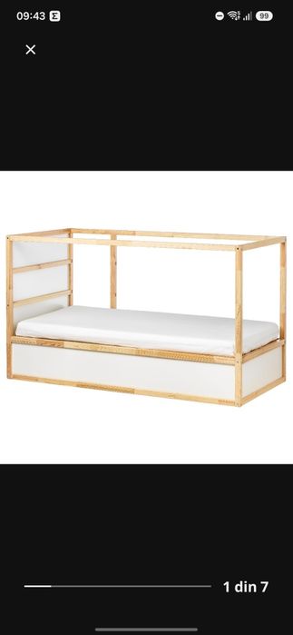 Pat copii suspendat reversibil Ikea Kura