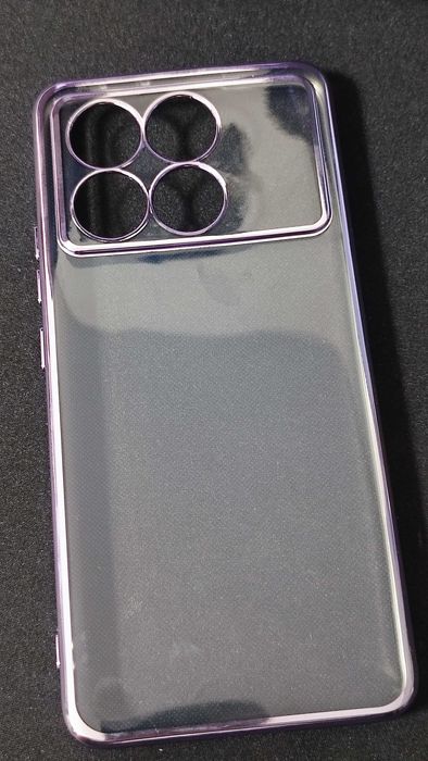 Прозрачен кейс с лилав отенък  за Poco X6 Pro