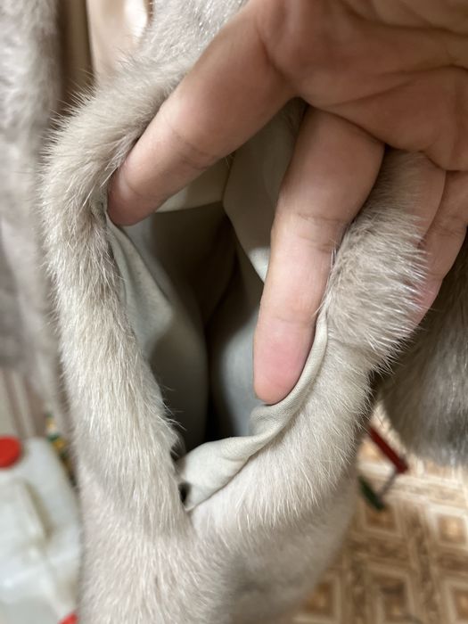 Норковая шуба в сером цвете