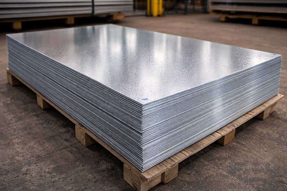 Лист оцинкованный 0,50 мм, 1,25×2,50 м (сталь 08пс)