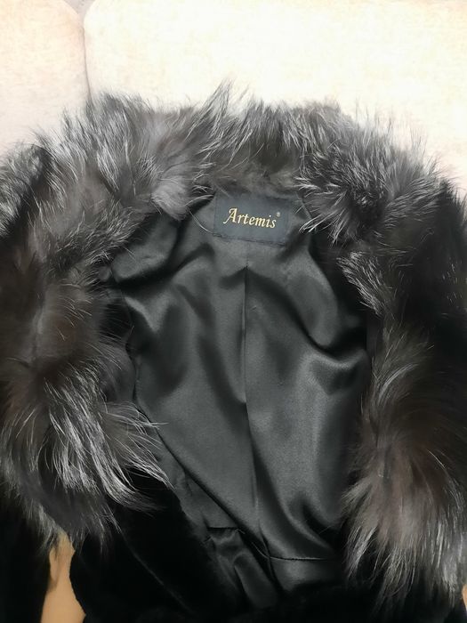 Шуба бобер, чернобурка ворот, 46