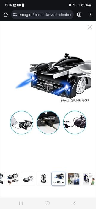 Masinuta Wall Climber black antigravitationala cu Telecomanda