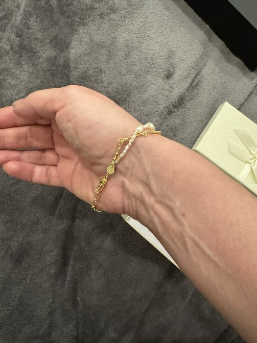 Гривна с позлата и естествени  перли