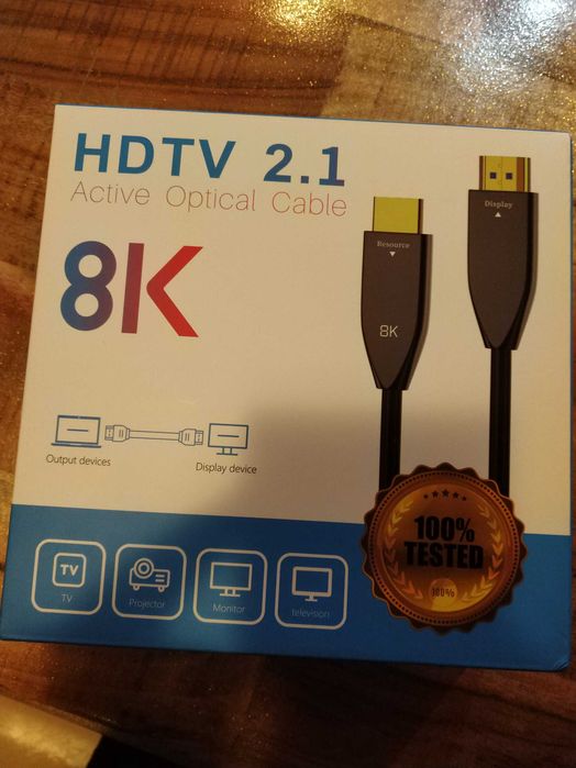 Кабел оптичен hdmi към hdmi hdtv 10м.