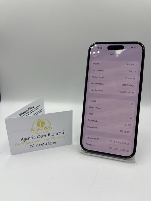 Iphone 15 128GB/92% Baterie FACTURA/GARANTIE #53068