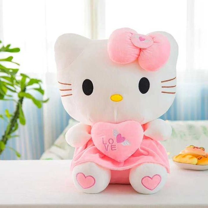 Плюшена играчка Hello Kitty Хело Кити с розова рокля и сърце