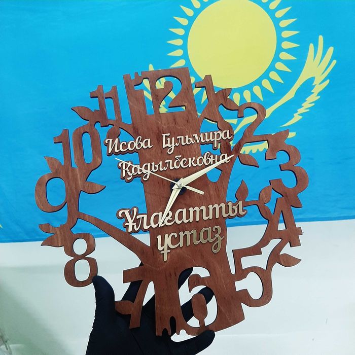 Деревянные часы на стену