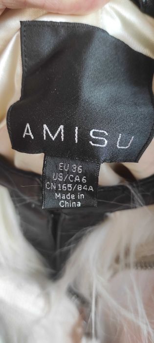 H&M Кожено яке с дълъг косъм