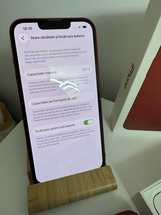 iPhone 13 Red, 128Gb, Bat 86%, Impecabil