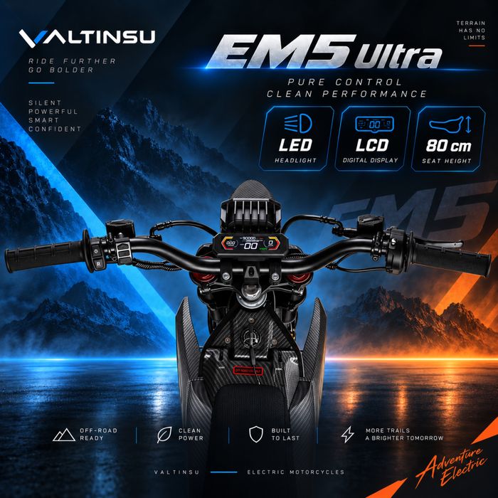 VALTINSU EM5 Ultra 8kW/8000W 72V Samsung | Нов електрически кросов мотор