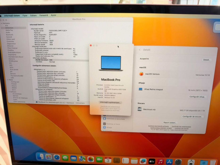 MacBook Pro 16 2019 i9 32GB 1TB | Radeon 5500M 8GB | Garanție 24 Luni