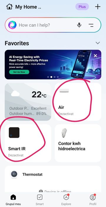 smart ir  control AC de la distanta