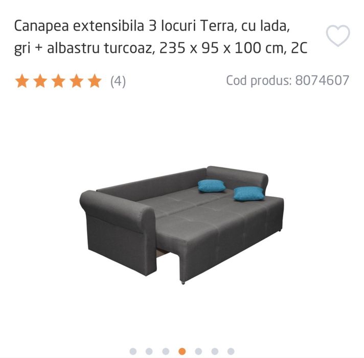 Vand canapea extensibila , cu spatiu de depozitare