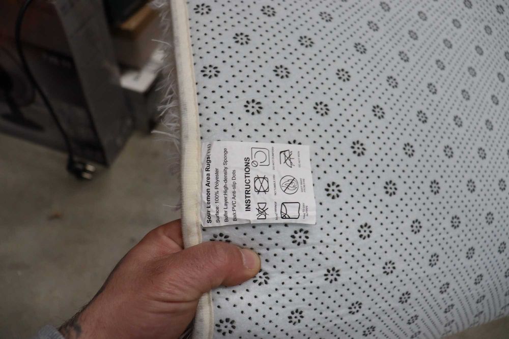 Килими Sour Lemon Area Rugs 140x200см, бял килим, противоплъзгащ