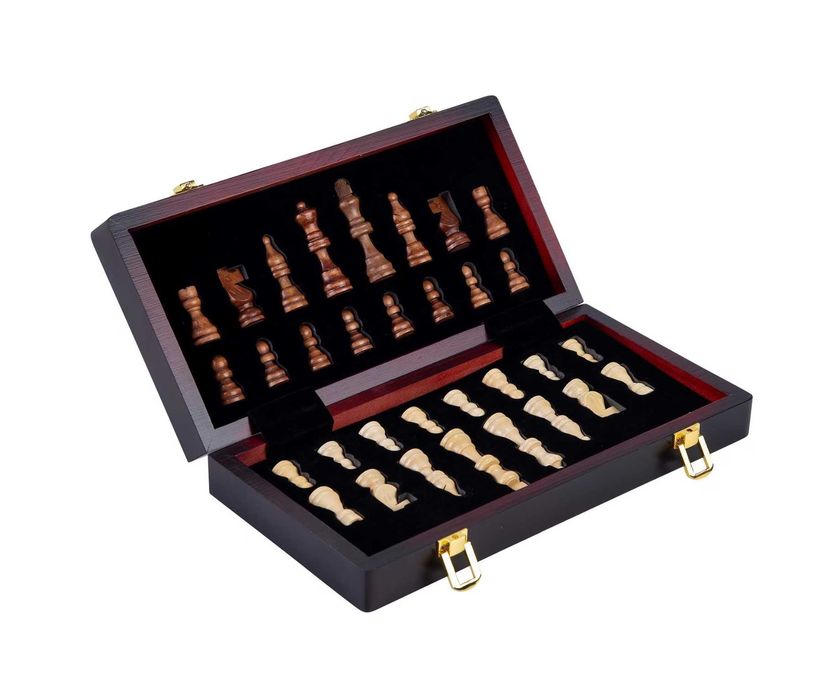 ЛУКСОЗЕН ДЪРВЕН МАГНИТЕН ШАХ 2в1 – ПЕРФЕКТЕН ПОДАРЪК | 39.5см.