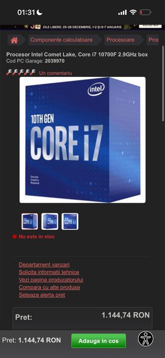 SISTEM Gaming7-10700F + GTX 1650 + B560M-K – Funcțional, Stare Bună