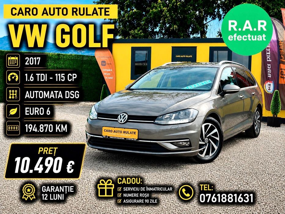 Volkswagen Golf 07.2017 -1.6Tdi -DSG -EURO 6- -Km Reali -Parc Auto -Rate -Garantie