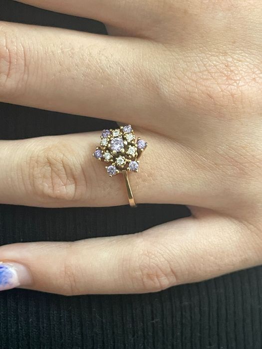 Inel aur 14 k cu pietre semiprețioase