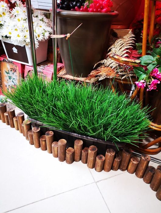 Искусственая трава, сухоцветы