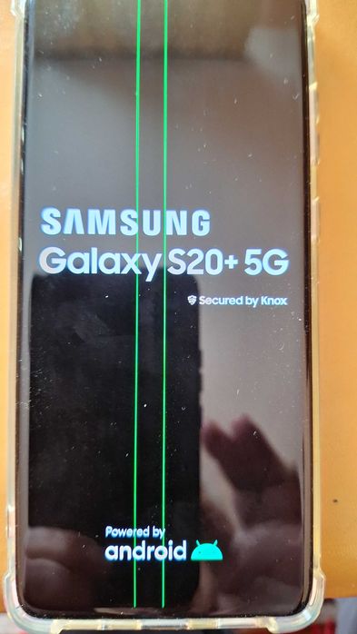 S20 plus 5G funcționează impecabil, are pe display 2 linii.