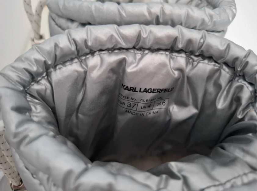 Vand cizme de zapada Karl Lagerfeld argintii, model KL61550, marime 37