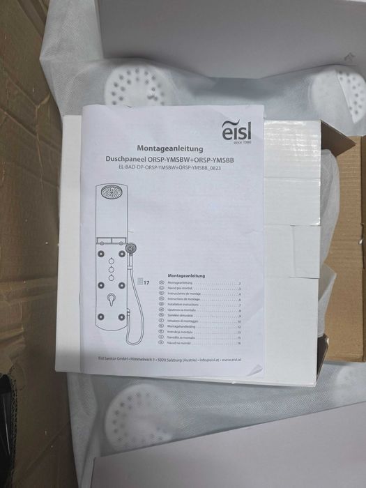 EISL Panou de duș cu baterie mixer KARIBIK, alb