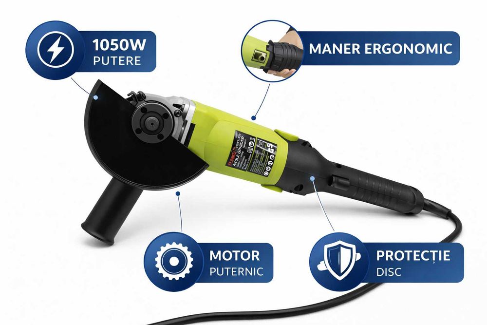 Polizor unghiular 1050W puternic compact pentru taiere