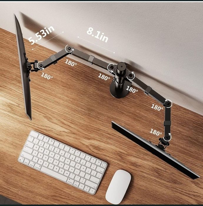 Suport dublu de birou pentru  2 monitoare ErGear 13-32" reglabil inclinare inaltime brate

articulate