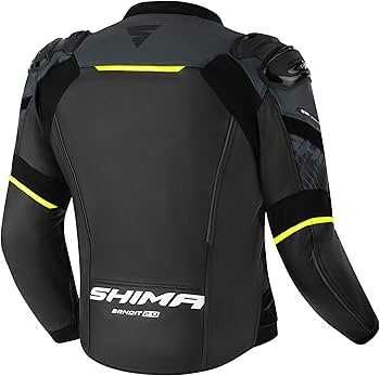 Топ Цена Кожено мото яке SHIMA BANDIT 2.0 Black/Fluo,всички протектори