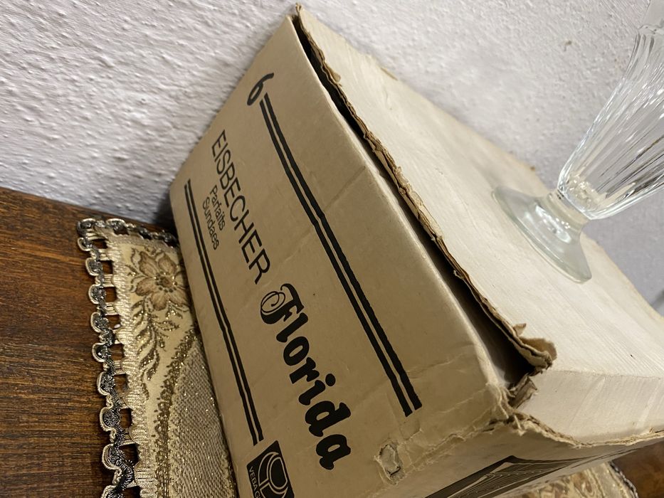 Стъклени купички Eisbecher Florida 1970те W Germany винтидж