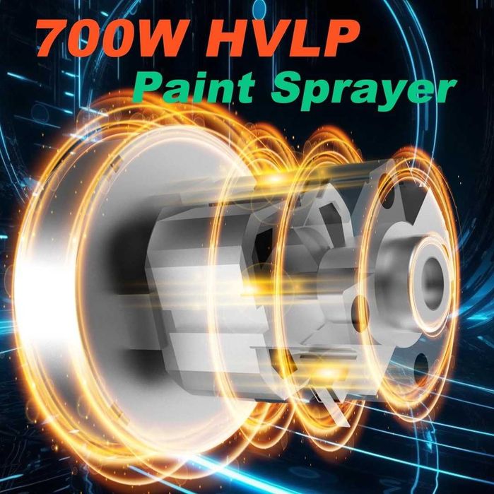 Sistem de pulverizare a vopselei, pistol de vopsit HVLP de 700 W