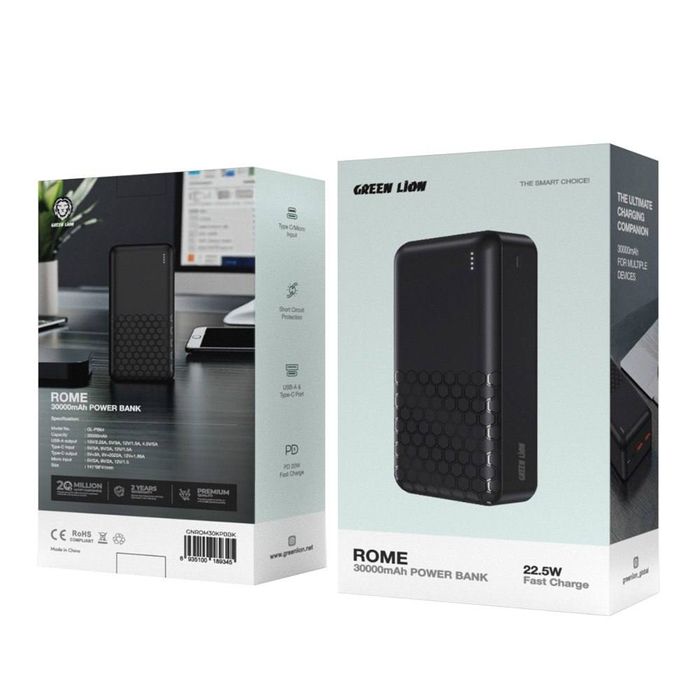 Power Bank Green Lion Rome 30.000 mAh