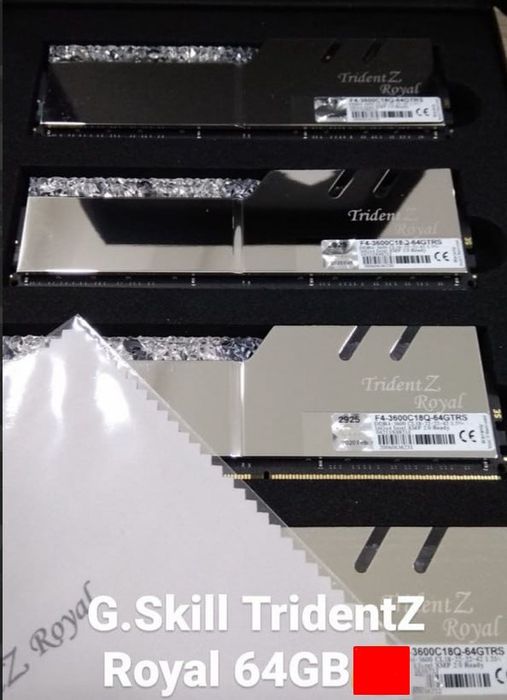 Оперативная память G.SKILL Trident Z Royal 64GB (4×16GB) DDR4 3600MHz